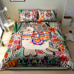 Llama Cotton Bed Sheets Spread Comforter Duvet Cover Bedding Sets