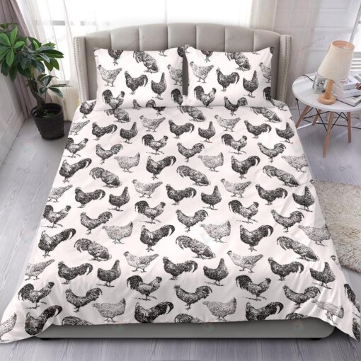 Chicken Pattern Bedding Set Bed Sheet Spread Comforter Duvet Cover Bedding Sets