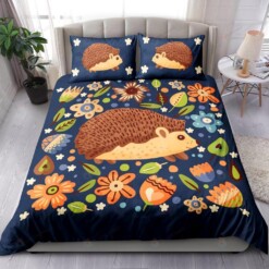 Cute Hedgehog Bedding Set Bed Sheets Spread Comforter Duvet Cover Bedding Sets