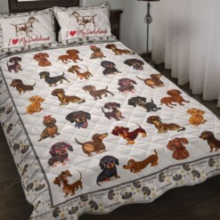 Dachshund - Love My Dogs Quilt Bedding Set