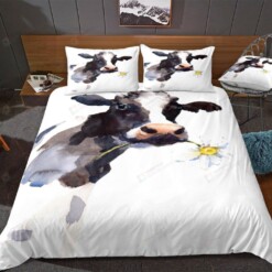 Cow Painting Pattern Bedding Set Bed Sheets Spread Comforter Duvet Cover Bedding Sets