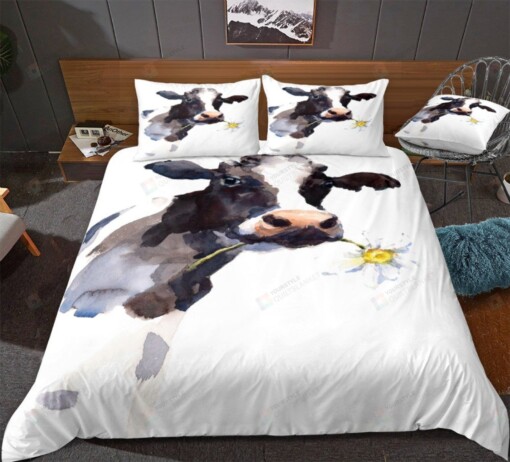 Cow Painting Pattern Bedding Set Bed Sheets Spread Comforter Duvet Cover Bedding Sets