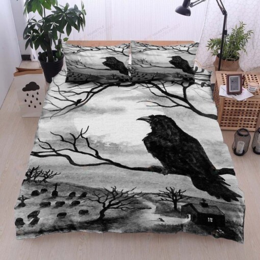 Raven Cotton Bed Sheets Spread Comforter Duvet Cover Bedding Sets