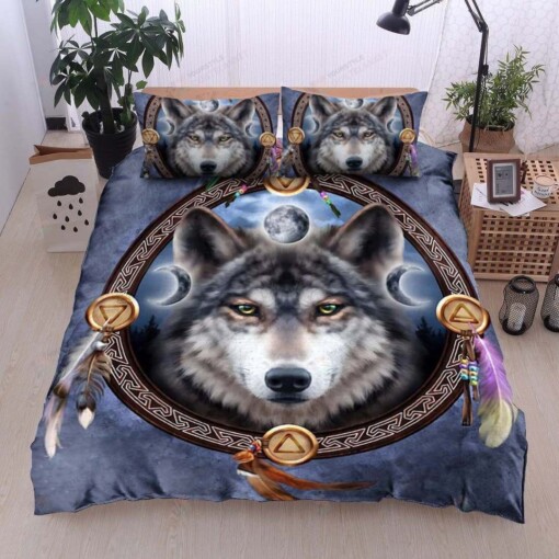 Wolf Cotton Bed Sheets Spread Comforter Duvet Cover Bedding Sets