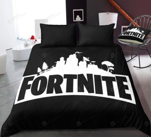 Black Fortnite Gamer Duvet Cover Bedding Set