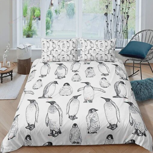 Penguins Pattern  Bed Sheets Spread Comforter Duvet Cover Bedding Sets