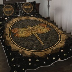 Dragonfly Mandala Paisley Round Quilt Bedding Set