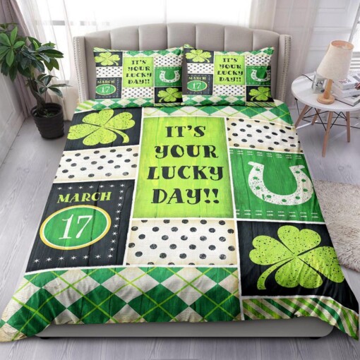 ST. Patrick's Day It's Your Lucky Day Bedding Set Bed Sheets Spread Comforter Duvet Cover Bedding Sets