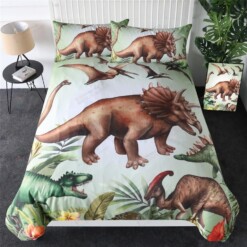 Dinosaurs Cotton Bed Sheets Spread Comforter Duvet Cover Bedding Sets