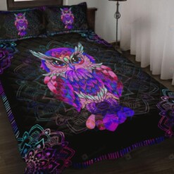 Owl Mandala Pattern Quilt Bedding Set Bed Sheets Spread Comforter Duvet Cover Bedding Sets