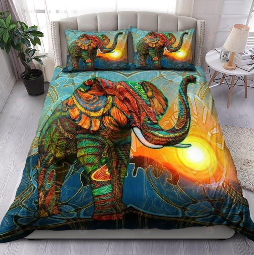 Colorful Elephant Bedding Set Bed Sheets Spread Comforter Duvet Cover Bedding Sets