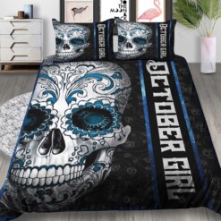 October Girl Tattoos Skull Bedding Set Nh1910118