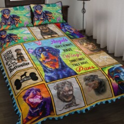 Rottweiler Dog Angel Don't Always Have Wings Quilt Bedding Set Cotton Bed Sheets Spread Comforter Duvet Cover Bedding Sets