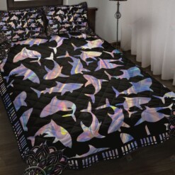 Shark Hologram Style Quilt Bedding Set