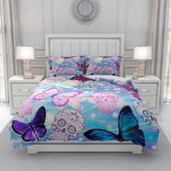 Butterfly Cotton Bed Sheets Spread Comforter Duvet Cover Bedding Sets