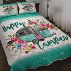 Camping Happy Campers Quilt Bedding Set