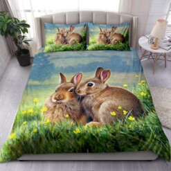 Rabbit Couple Art Bedding Set Bed Sheets Spread Comforter Duvet Cover Bedding Sets