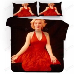 Marilyn Monroe In Red Dress Duvet Cover Bedding Set