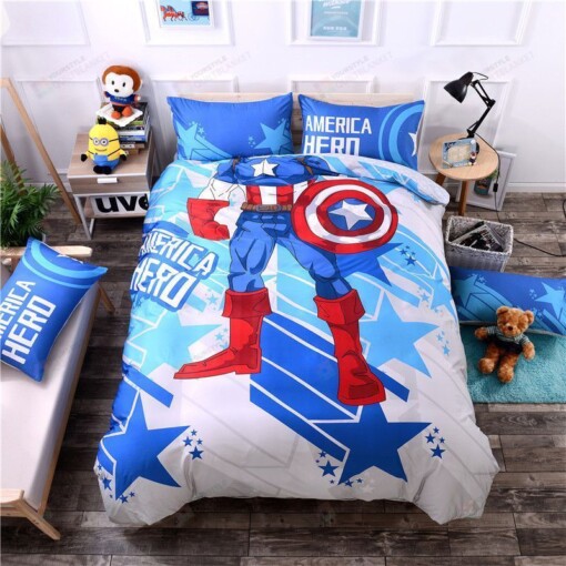 Cheerful Captain America Duvet Cover Bedding Set