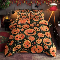 Pumpki Cotton Bed Sheets Spread Comforter Duvet Cover Bedding Sets