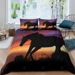 Horse Sunset Bedding Set Bed Sheet Spread Comforter Duvet Cover Bedding Sets