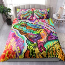 Colorful Frog Bedding Set Bed Sheets Spread Comforter Duvet Cover Bedding Sets