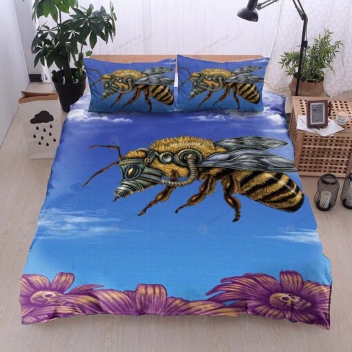 Bee Cotton Bed Sheets Spread Comforter Duvet Cover Bedding Sets