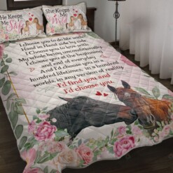 Couple Horse Loving Quilt Bedding Set