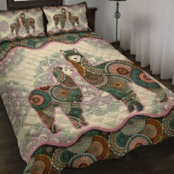 Llama Family Quilt Bedding Set