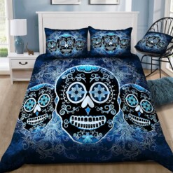 Skull Cotton Bed Sheets Spread Comforter Duvet Cover Bedding Sets