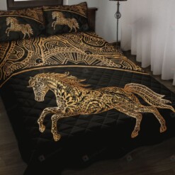 Horse Mandala Decoration Quilt Bedding Set