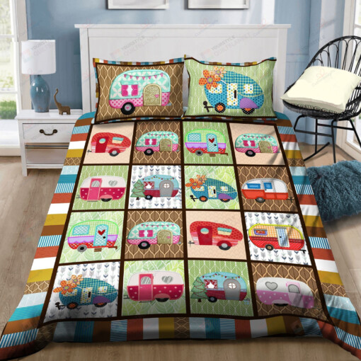 Camper Van Love Camping Bedding Set Bed Sheets Spread Comforter Duvet Cover Bedding Sets