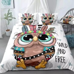 Owl Wild And Free Bedding Set Cotton Bed Sheets Spread Comforter Duvet Cover Bedding Sets