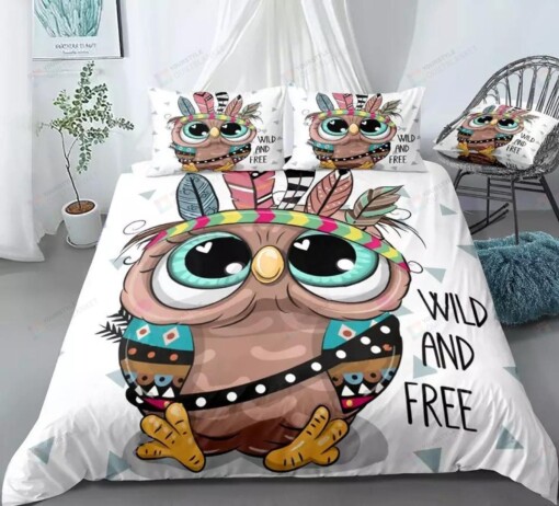 Owl Wild And Free Bedding Set Cotton Bed Sheets Spread Comforter Duvet Cover Bedding Sets