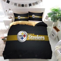 Nfl Pittsburgh Steelers Football Team Logo Duvet Cover Bedding Set