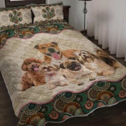 Dogs And Mandala Pattern Quilt Bedding Set Cotton Bed Sheets Spread Comforter Duvet Cover Bedding Sets