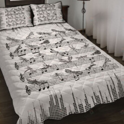 Dragonflies Staves Style Quilt Bedding Set