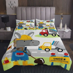 Donkey At The Construction Site Bedding Set Bed Sheets Spread Comforter Duvet Cover Bedding Sets