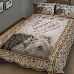 Horse Couple I Choose You Quilt Bedding Set Cotton Bed Sheets Spread Comforter Duvet Cover Bedding Sets