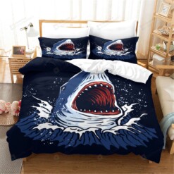 Cartoon Sea Shark Bed Sheets Spread Duvet Cover Bedding Sets