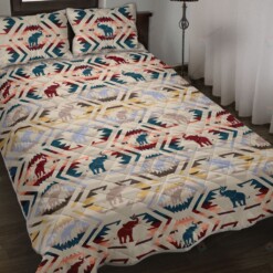 Elephant Vintage Patterns Quilt Bedding Set