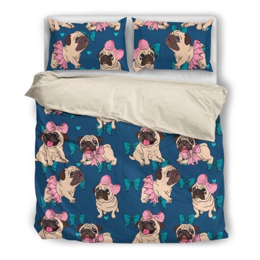 Pug Cotton Bed Sheets Spread Comforter Duvet Cover Bedding Sets