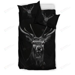 Wilderness Deer Black Bed Sheets Duvet Cover Bedding Sets