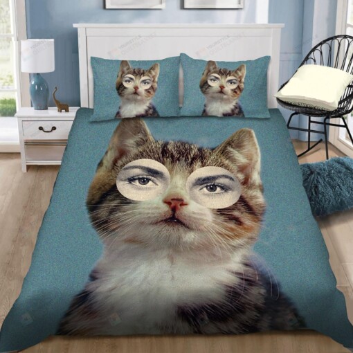 Funny Cat Bed Sheets Duvet Cover Quilt Bedding Set