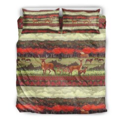 Autumn Deer Bedding Set Bed Sheets Spread Comforter Duvet Cover Bedding Sets