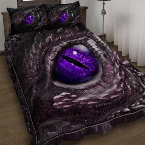 Purple Dragon Eye Quilt Bedding Set