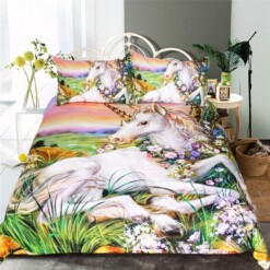 Unicorn Cotton Bed Sheets Spread Comforter Duvet Cover Bedding Sets