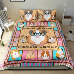 Guinea Pigs Make Me Happy Humans Make My Head Hurt Bedding Set Bed Sheets Spread Comforter Duvet Cover Bedding Sets