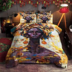 African American Black Woman Bedding Custom Name Duvet Cover Bedding Set