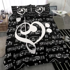 Treble Clef Heart Duvet Cover Bedding Set